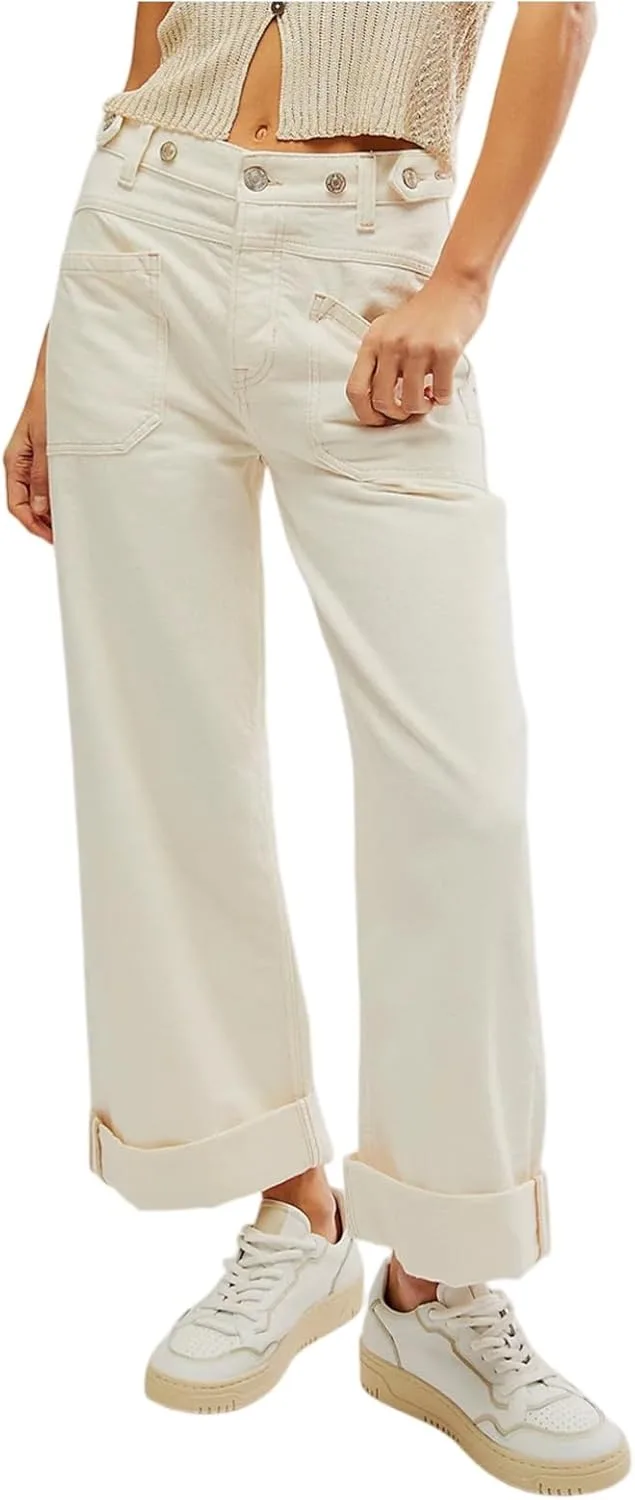 Высокие джинсы на резинке для женщин Casual Comfy Classic Denim Pants Baggy Retro Wide Leg с карманами
Высокие джинсы на резинке для женщин Casual Comfy Classic Denim Pants Baggy Retro Wide Leg с карманами