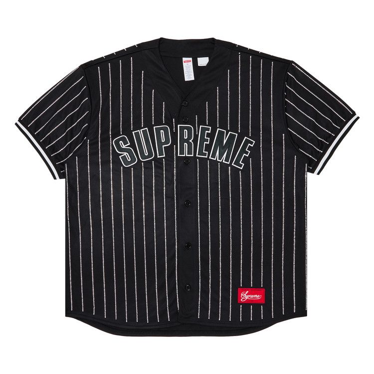 Джерси Supreme Rhinestone Stripe Baseball Jersey, Black
Джерси Supreme Rhinestone Stripe Baseball Jersey, Black