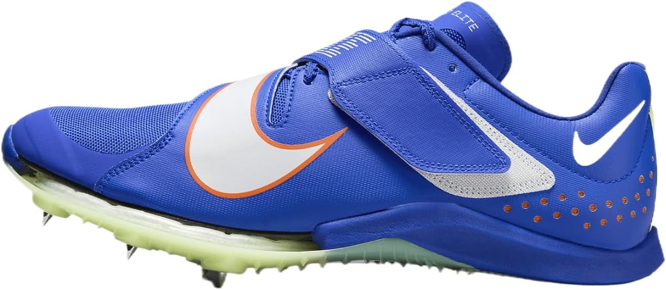 Кроссовки Zoom Elite для прыжков в длину (унисекс, белый/черный, оранжевый с лазерным эффектом, ярко-розовый) от Nike, Racer Blue/Safety Orange/White
Кроссовки Zoom Elite для прыжков в длину (унисекс, белый/черный, оранжевый с лазерным эффектом, ярко-розовый) от Nike, Racer Blue/Safety Orange/White