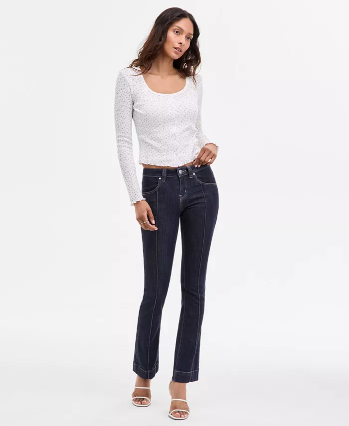 Джинсы-клеш с защипами и средней посадкой для юниоров Madden Girl, черный
Джинсы-клеш с защипами и средней посадкой для юниоров Madden Girl, черный