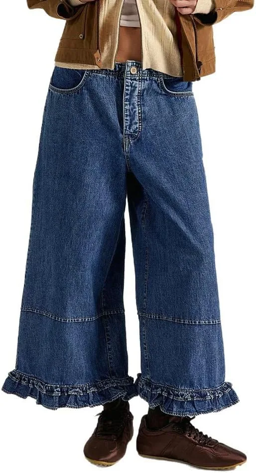 Джинсы женские кроп с рюшами mid rise straight leg Xadsfeel
Джинсы женские кроп с рюшами mid rise straight leg Xadsfeel