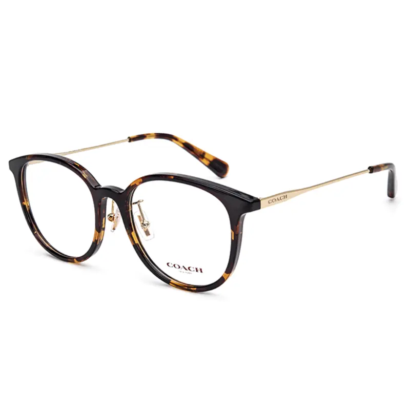 COACH Пластиковая круглая оправа для очков в черепаховом цвете, Tortoiseshell