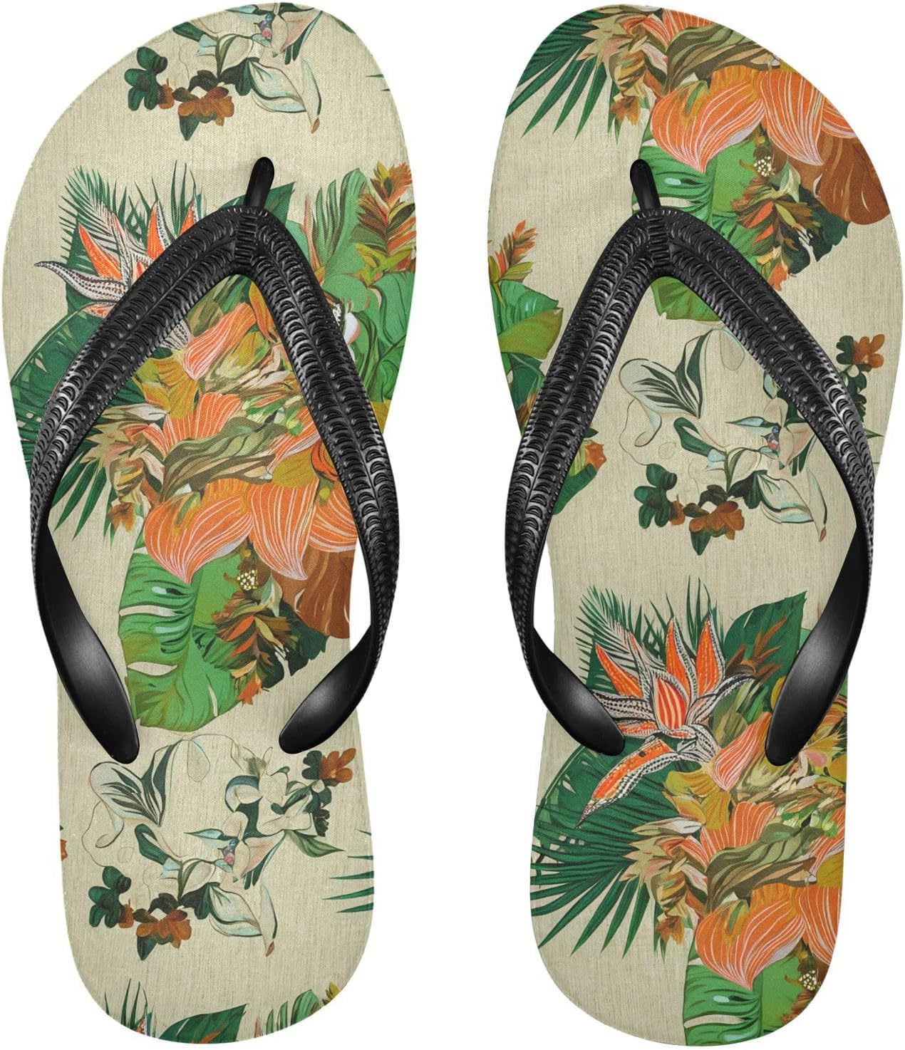 Шлепанцы бежевого цвета с тропическим цветочным рисунком, пляжные сандалии-вьетнамки, резинескользящие летние тапочки для женщин и мужчин Sinestour
Шлепанцы бежевого цвета с тропическим цветочным рисунком, пляжные сандалии-вьетнамки, резинескользящие летние тапочки для женщин и мужчин Sinestour