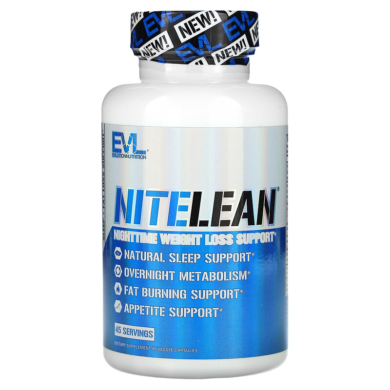 EVLution Nutrition, NiteLean, поддержка для снижения веса в ночное время, 45 растительных капсул
EVLution Nutrition, NiteLean, поддержка для снижения веса в ночное время, 45 растительных капсул