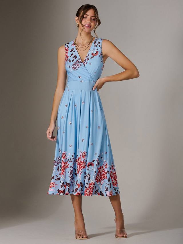 Платье миди без рукавов из джерси с цветочным рисунком Jolie Moi, синий
Платье миди без рукавов из джерси с цветочным рисунком Jolie Moi, синий