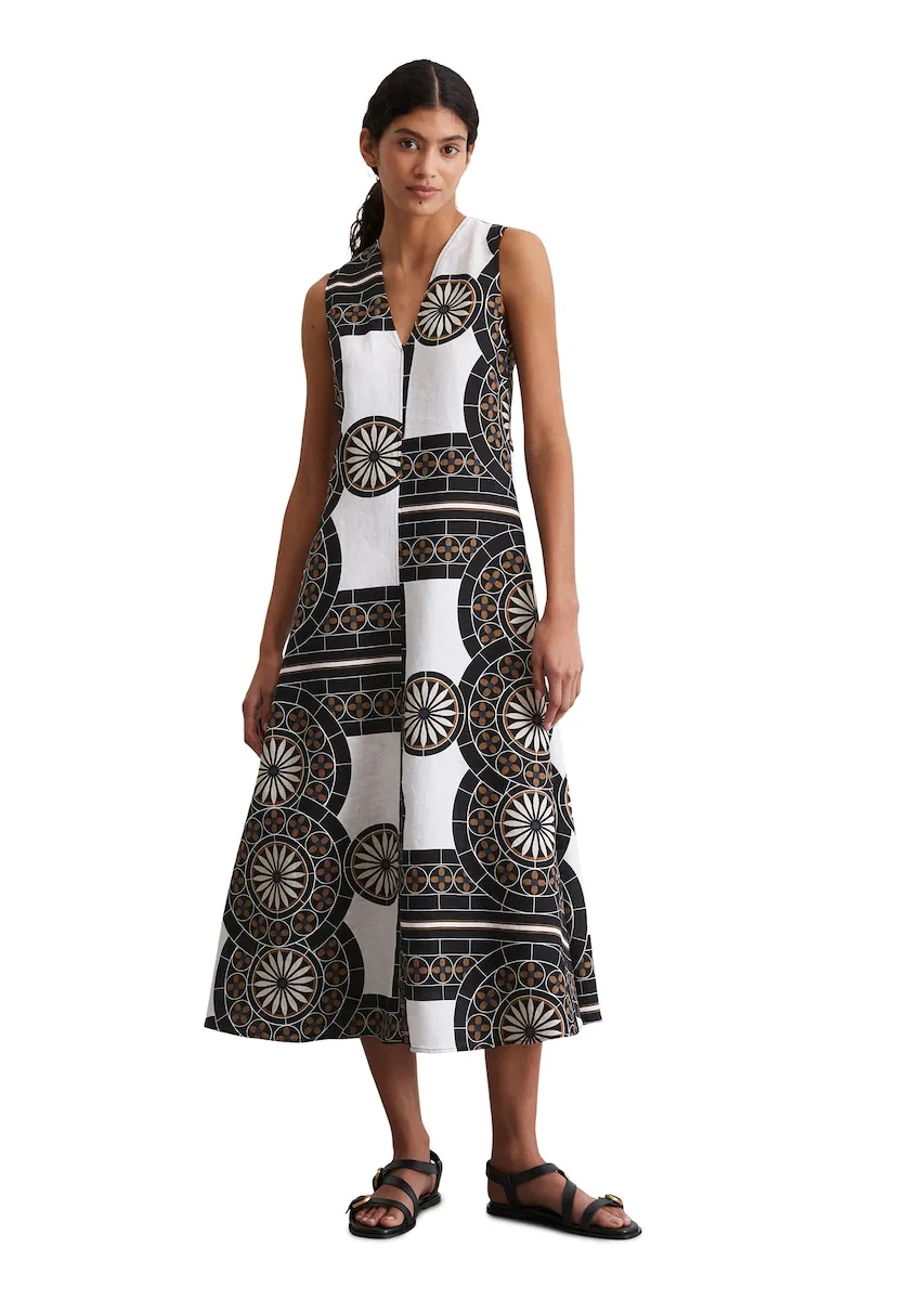 Платье из льна с расклешенным силуэтом и принтом MARC O'POLO, белый/черный
Платье из льна с расклешенным силуэтом и принтом MARC O'POLO, белый/черный