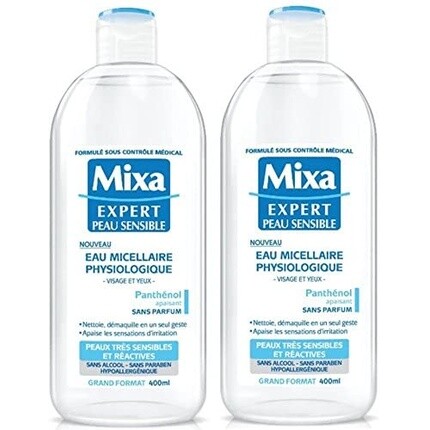 Mixa Expert Peau Sensible Физиологическая мицеллярная вода 400 мл — упаковка из 2 шт.
Mixa Expert Peau Sensible Физиологическая мицеллярная вода 400 мл — упаковка из 2 шт.