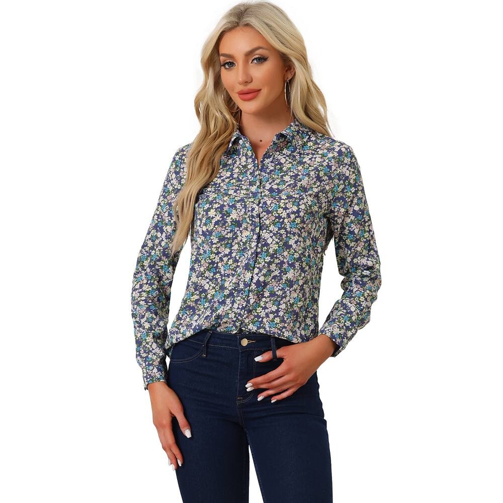 Женская рубашка на пуговицах с длинным рукавом и цветочным принтом ALLEGRA K, цвет Dark Blues
Женская рубашка на пуговицах с длинным рукавом и цветочным принтом ALLEGRA K, цвет Dark Blues
