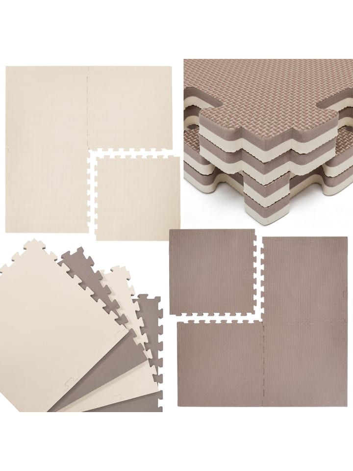 Коврики-пазлы, коричневые и бежевые, 4 коврика размером 60x60x2 см каждый + 2 коричневых краевых элемента Eyepower
Коврики-пазлы, коричневые и бежевые, 4 коврика размером 60x60x2 см каждый + 2 коричневых краевых элемента Eyepower