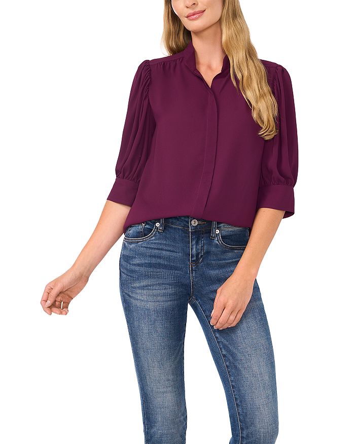 Блуза с воротником и пуговицами CeCe, фиолетовый
Блуза с воротником и пуговицами CeCe, фиолетовый