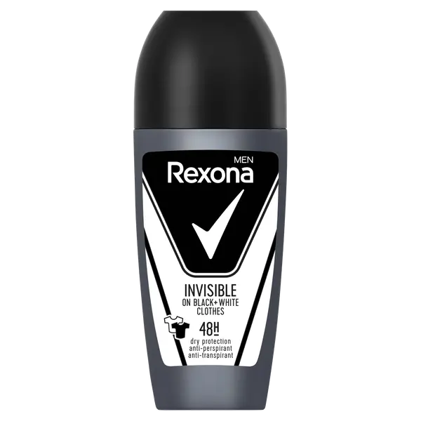 Шариковый антиперспирант для мужчин, 50 мл Rexona Men invisible black&white
Шариковый антиперспирант для мужчин, 50 мл Rexona Men invisible black&white