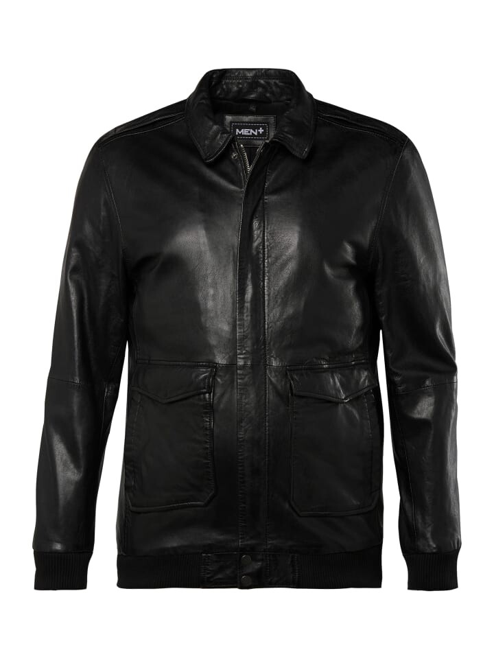 Кожаная куртка Men Plus, черный 
Кожаная куртка Men Plus, черный