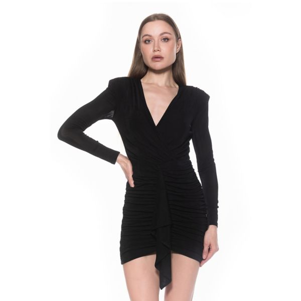 Женское платье с длинными рукавами, V-образным вырезом и драпированной юбкой Alexia Admor, черный
Женское платье с длинными рукавами, V-образным вырезом и драпированной юбкой Alexia Admor, черный