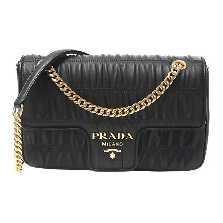 PRADA Овчинная сумка через плечо, женская черная
PRADA Овчинная сумка через плечо, женская черная