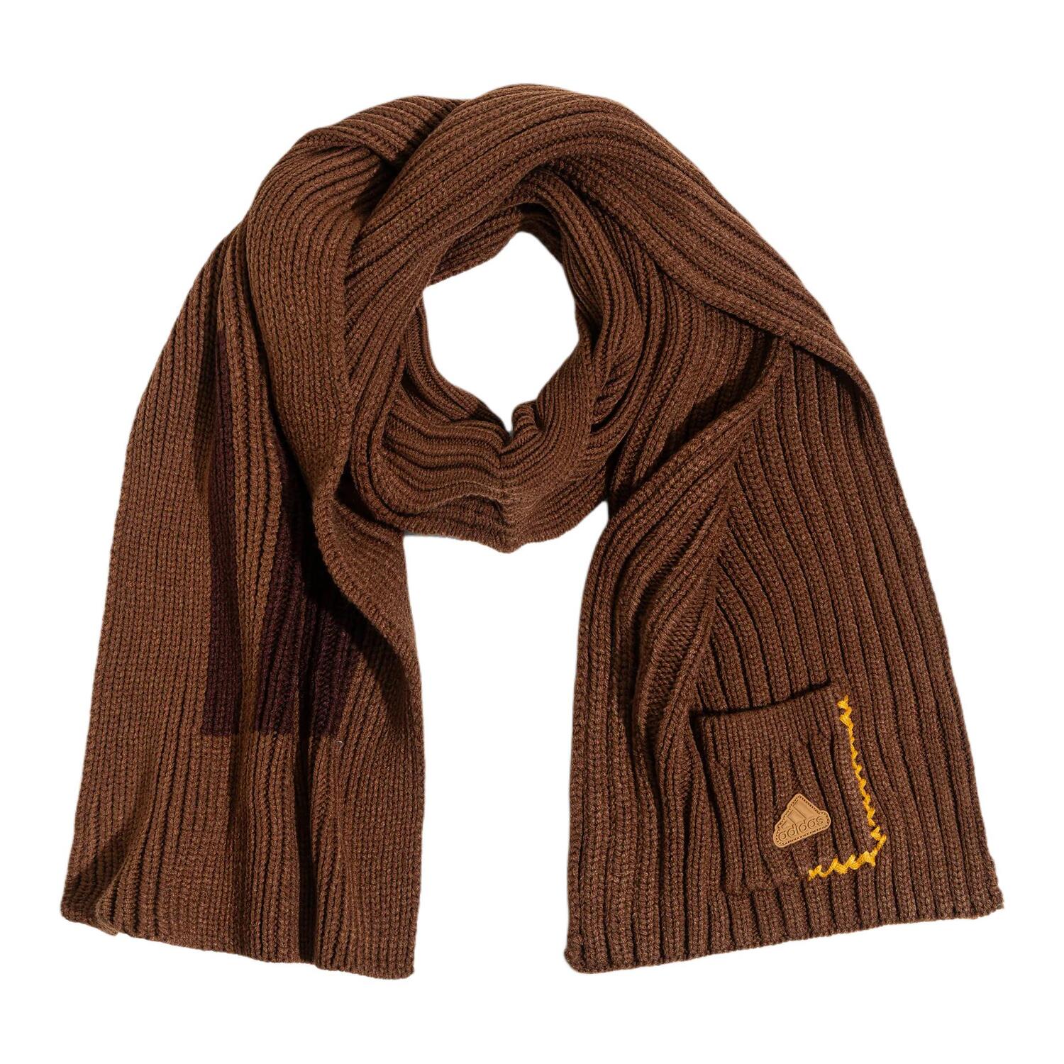 Adidas Акриловый вязаный шарф унисекс коричневый, Brown 
Adidas Акриловый вязаный шарф унисекс коричневый, Brown