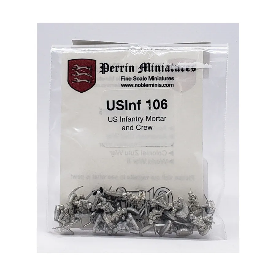Американские пехотные минометы и экипаж, WWII Miniatures - USA (10mm) (Perrin Miniatures)
Американские пехотные минометы и экипаж, WWII Miniatures - USA (10mm) (Perrin Miniatures)