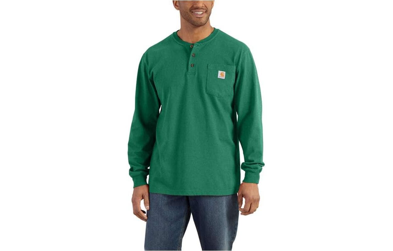 Футболка Carhartt Men's Henry Collar Thickened Straight Fit, зеленый
Футболка Carhartt Men's Henry Collar Thickened Straight Fit, зеленый