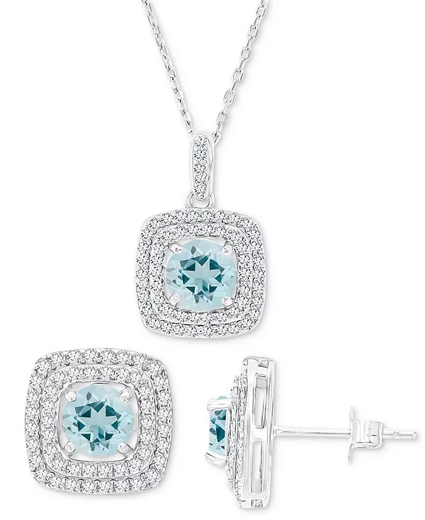 Ожерелье с квадратным ореолом из двух камней: аквамарина (3-1/10 карата, tw) и выращенного в лаборатории белого сапфира (7/8 карата, tw) и соответствующие серьги-гвоздики из стерлингового серебра Macy'S, aquamarine
Ожерелье с квадратным ореолом из двух камней: аквамарина (3-1/10 карата, tw) и выращенного в лаборатории белого сапфира (7/8 карата, tw) и соответствующие серьги-гвоздики из стерлингового серебра Macy'S, aquamarine