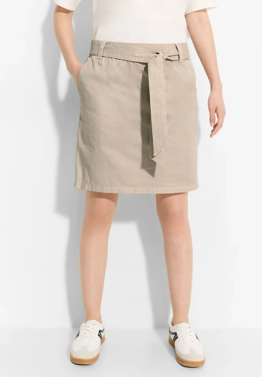 Юбка миди Cecil с тканевым поясом, бежевый
Юбка миди Cecil с тканевым поясом, бежевый