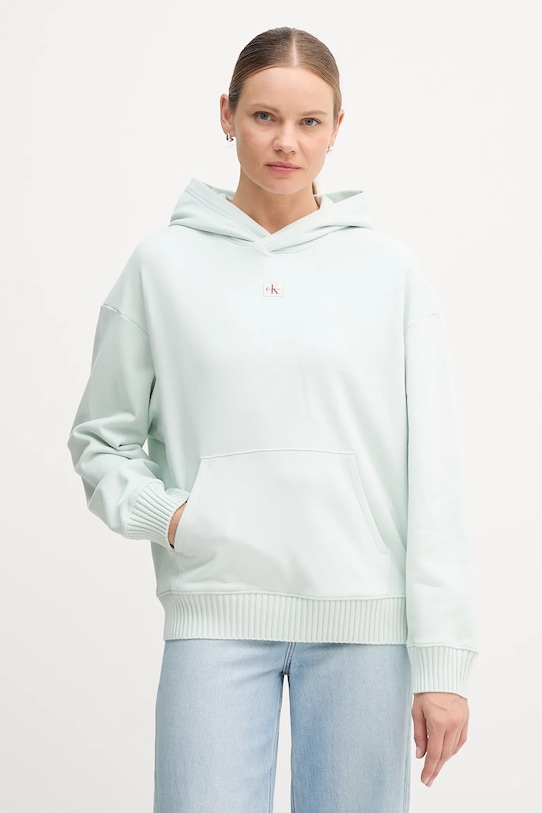 Хлопковая толстовка Calvin Klein Jeans, бирюзовый
Хлопковая толстовка Calvin Klein Jeans, бирюзовый