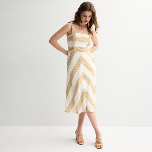 Женское платье миди без рукавов с шевронным узором Draper James, цвет tan stripe
Женское платье миди без рукавов с шевронным узором Draper James, цвет tan stripe