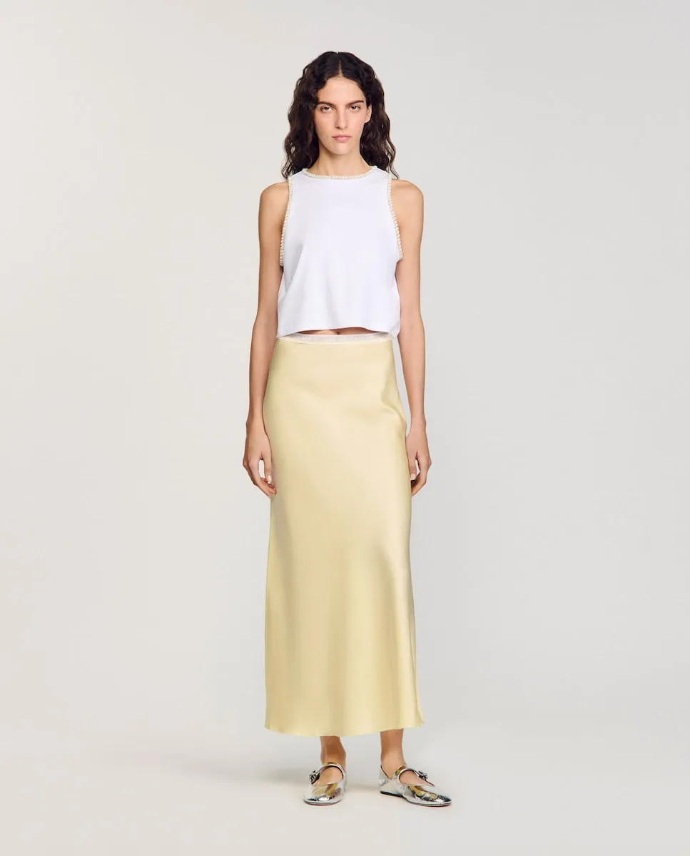 Длинная атласная юбка Sandro, жёлтый
Длинная атласная юбка Sandro, жёлтый