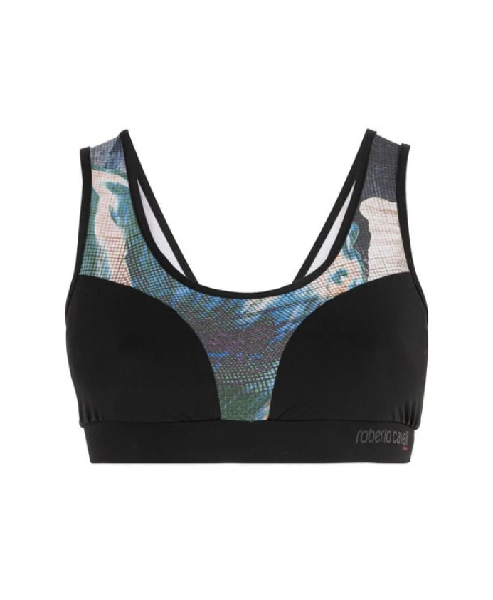 Укороченный топ с абстрактным принтом и логотипом Roberto Cavalli, синий
Укороченный топ с абстрактным принтом и логотипом Roberto Cavalli, синий