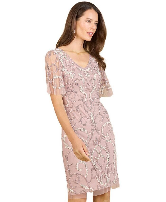 Женское короткое платье из бисера с рукавами-накидкой Lara, розовый
Женское короткое платье из бисера с рукавами-накидкой Lara, розовый