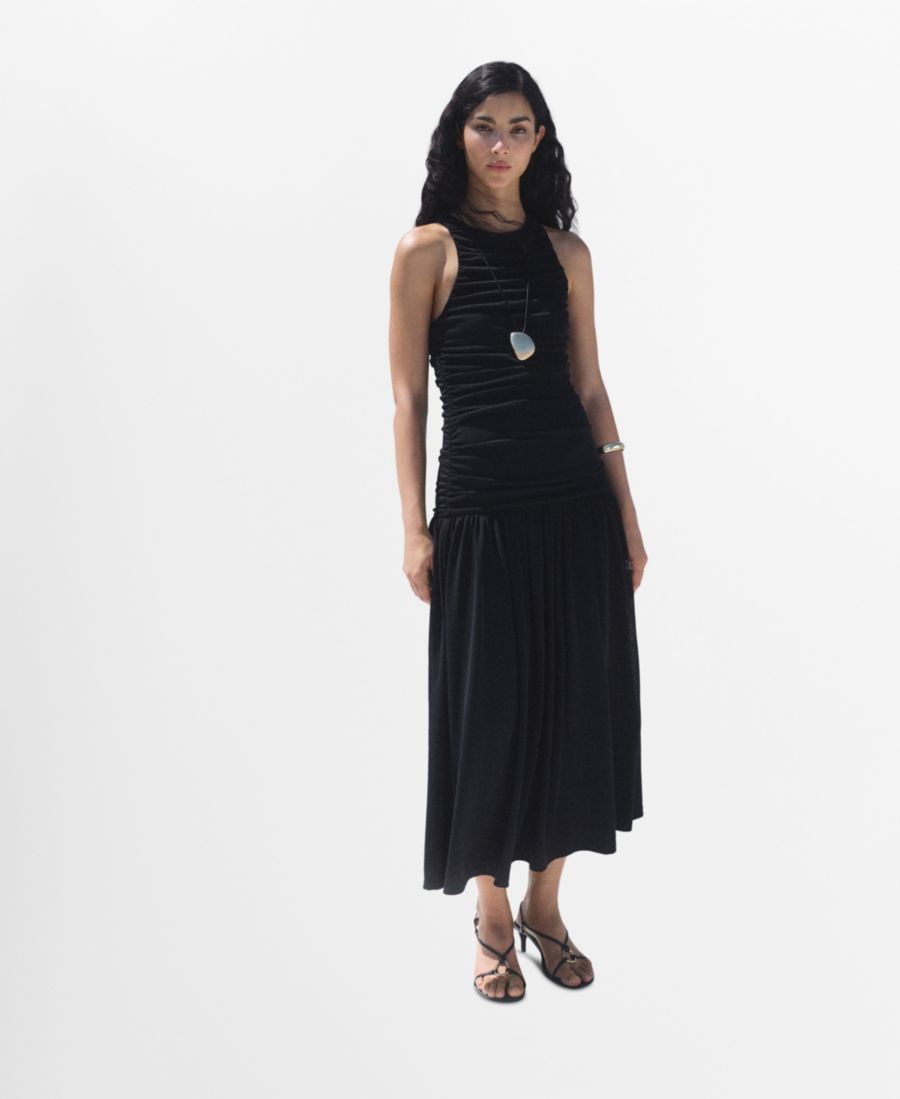 Женское платье миди со сборками MANGO, Black
Женское платье миди со сборками MANGO, Black