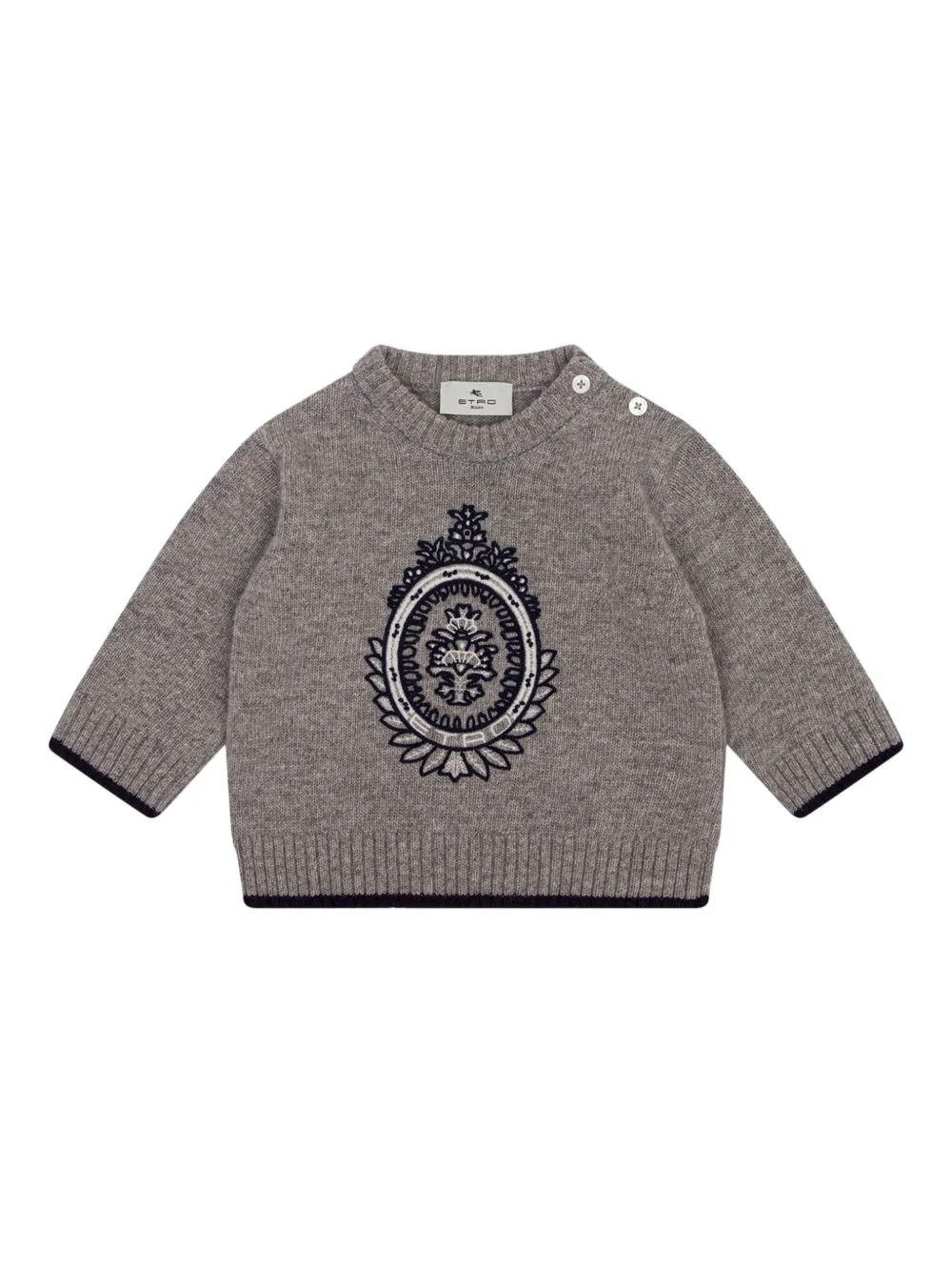 Джемпер с вышивкой Coat of Arms ETRO KIDS, серый
Джемпер с вышивкой Coat of Arms ETRO KIDS, серый