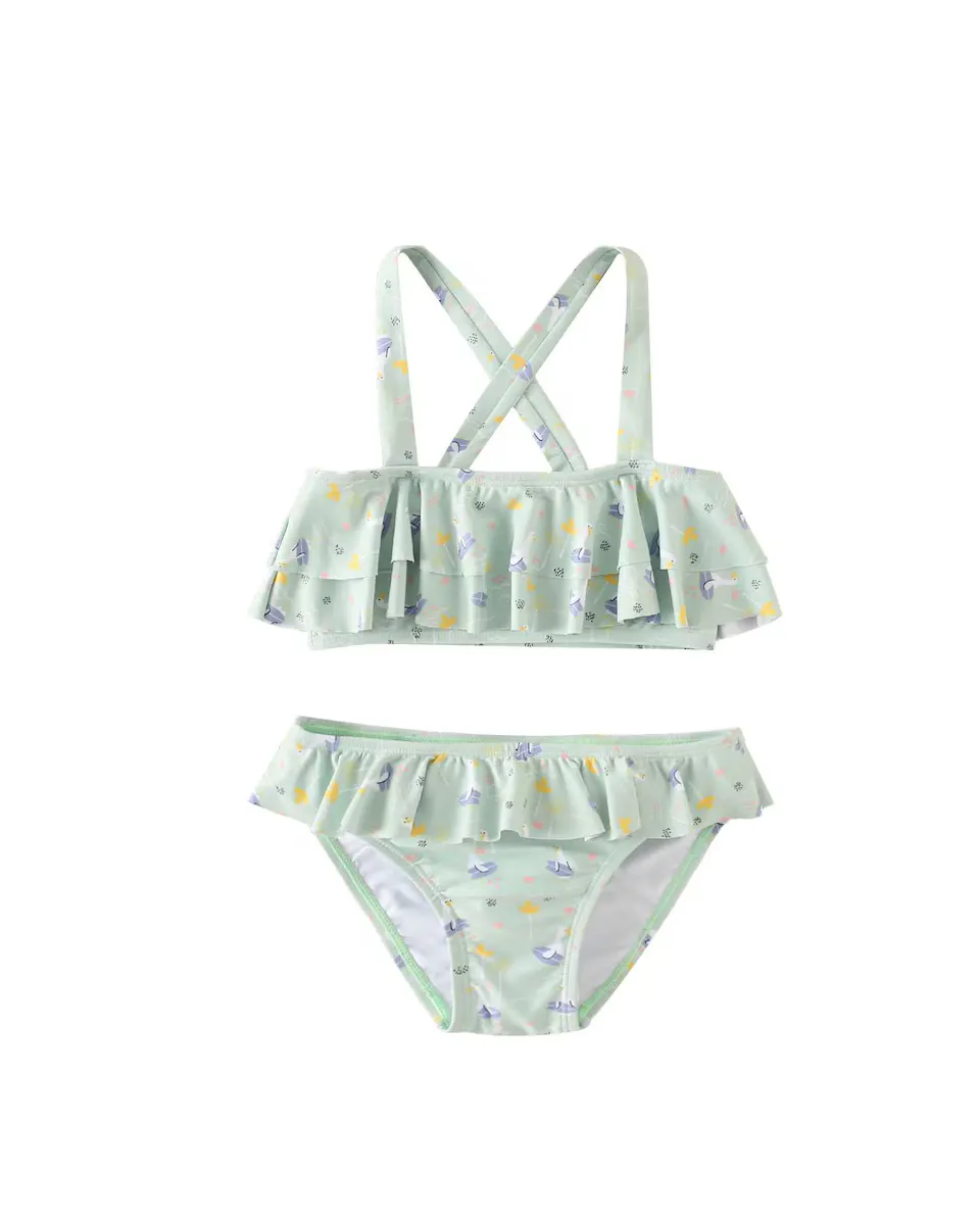 Девичье бикини с рюшами и принтом цвета морской волны Dadati, светло-зеленый
Девичье бикини с рюшами и принтом цвета морской волны Dadati, светло-зеленый