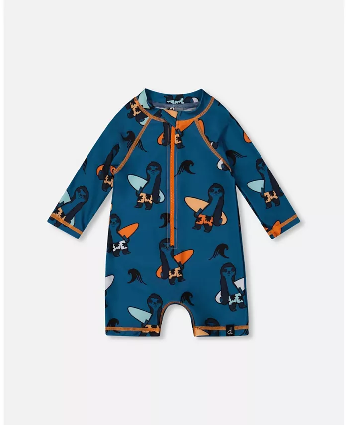 Детский длинный рашгард с принтом для мальчиков Orange Sloths On Navy Blue Deux par Deux, синий
Детский длинный рашгард с принтом для мальчиков Orange Sloths On Navy Blue Deux par Deux, синий