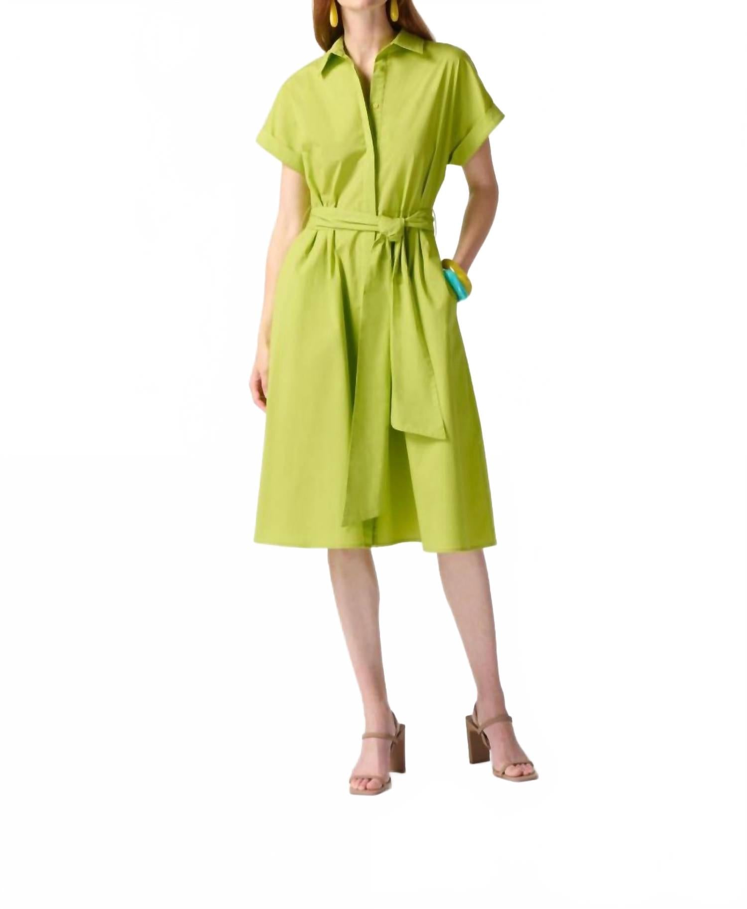 Короткое платье-рубашка с воротником и расклешенным силуэтом в цвете лайм Joseph Ribkoff, Key Lime
Короткое платье-рубашка с воротником и расклешенным силуэтом в цвете лайм Joseph Ribkoff, Key Lime