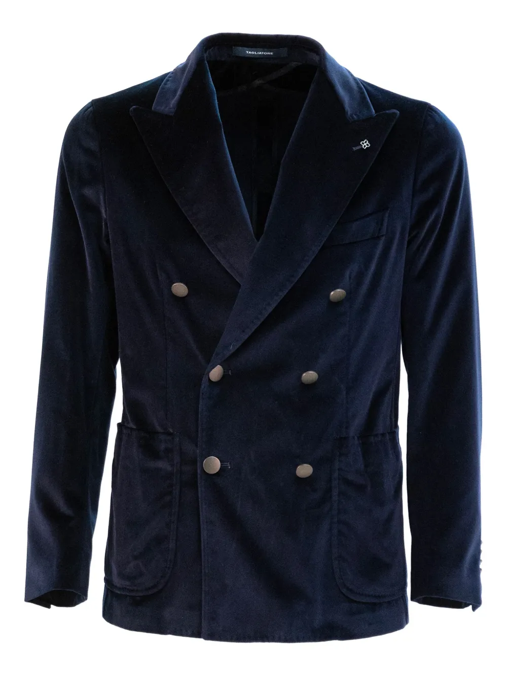 Двубортный бархатный пиджак Tagliatore, синий
Двубортный бархатный пиджак Tagliatore, синий