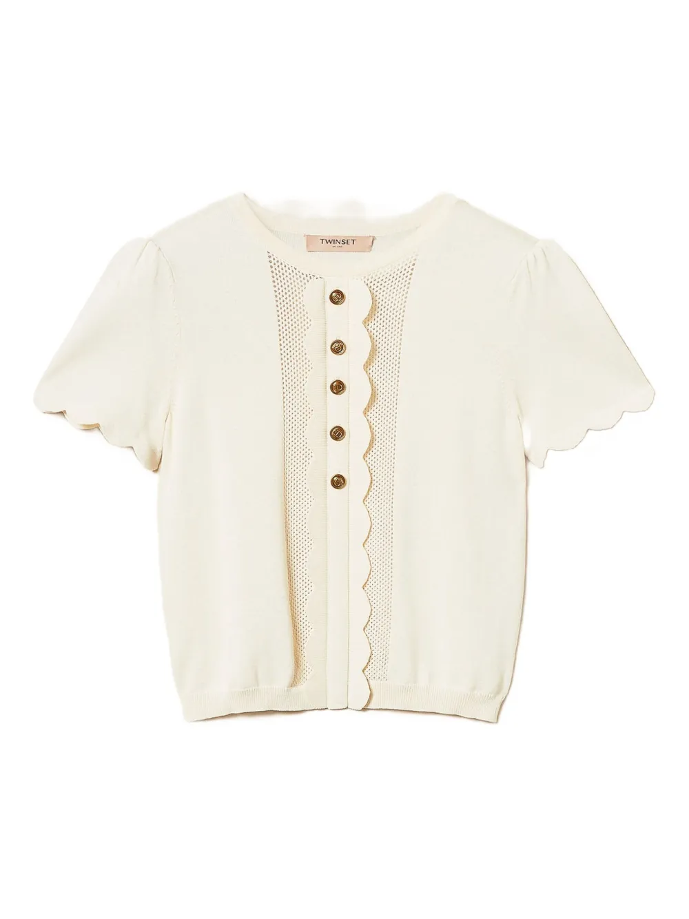 Футболка с овальными пуговицами Twinset, кремовый
Футболка с овальными пуговицами Twinset, кремовый