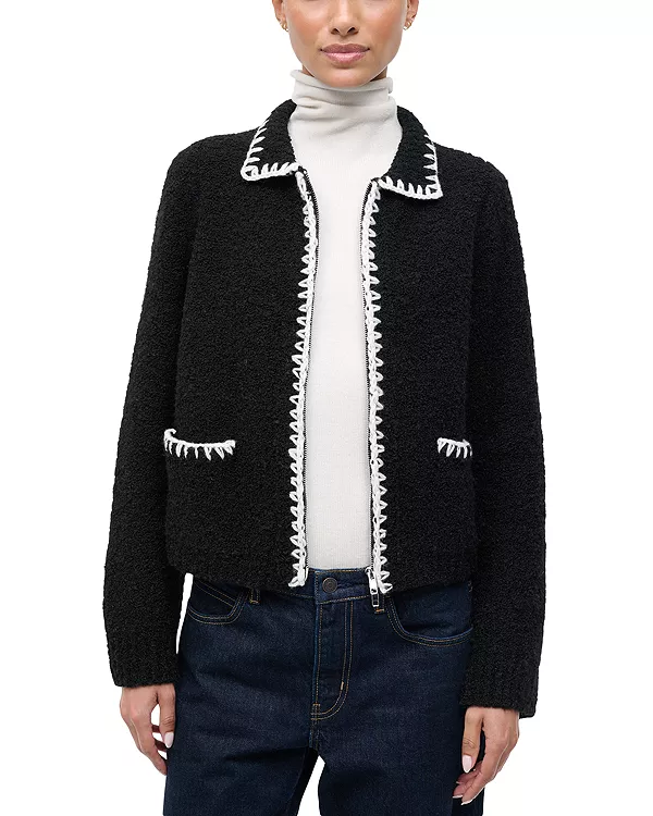 Свитер Джереми, выполненный в технике "вшивание ниткой". Staud, черный
Свитер Джереми, выполненный в технике "вшивание ниткой". Staud, черный