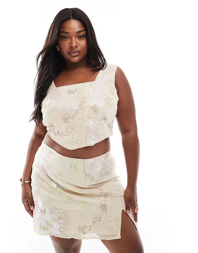 Розовый топ ASOS DESIGN Curve с вышивкой и пайетками
Розовый топ ASOS DESIGN Curve с вышивкой и пайетками