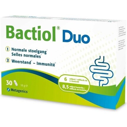 Bactiol Duo - 30 капсул - Пробиотики Metagenics
Bactiol Duo - 30 капсул - Пробиотики Metagenics