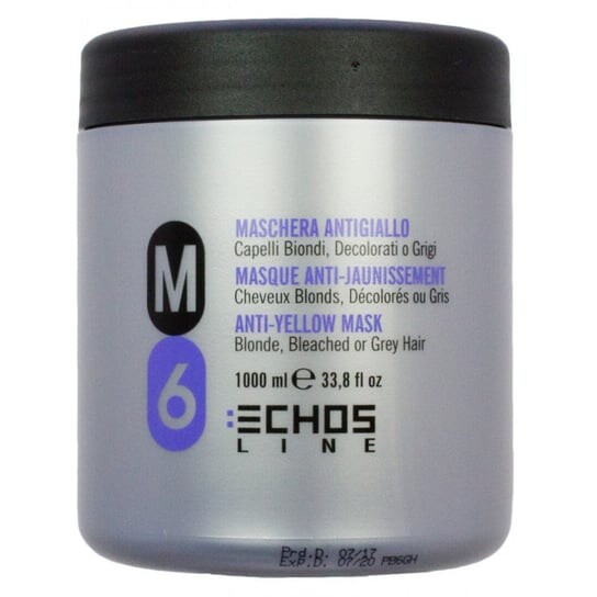 Маска против желтого цвета для светлых и седых волос 1000мл Echosline 
Маска против желтого цвета для светлых и седых волос 1000мл Echosline