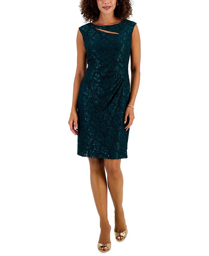 Женское платье-футляр из кружева с пайетками Connected, зеленый
Женское платье-футляр из кружева с пайетками Connected, зеленый