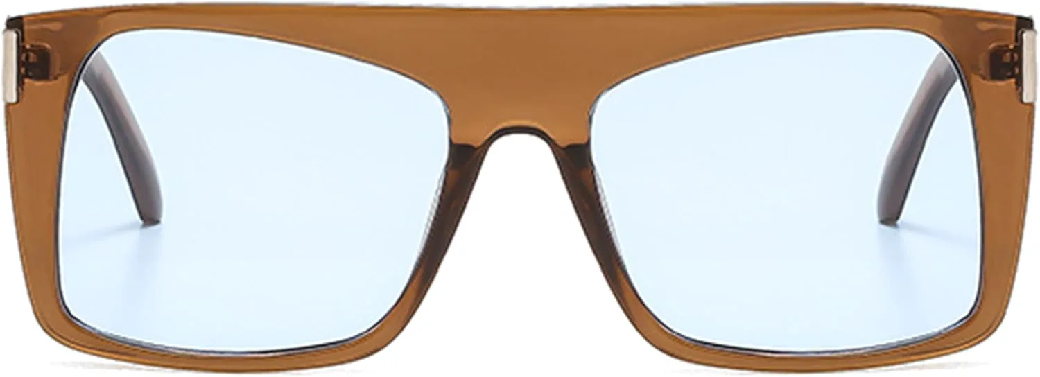 bullabulling Модные квадратные солнцезащитные очки большого размера для женщин и мужчин, ретро-очки с плоской верхней частью, защита от УФ-излучения UV400, Tea Blue
bullabulling Модные квадратные солнцезащитные очки большого размера для женщин и мужчин, ретро-очки с плоской верхней частью, защита от УФ-излучения UV400, Tea Blue