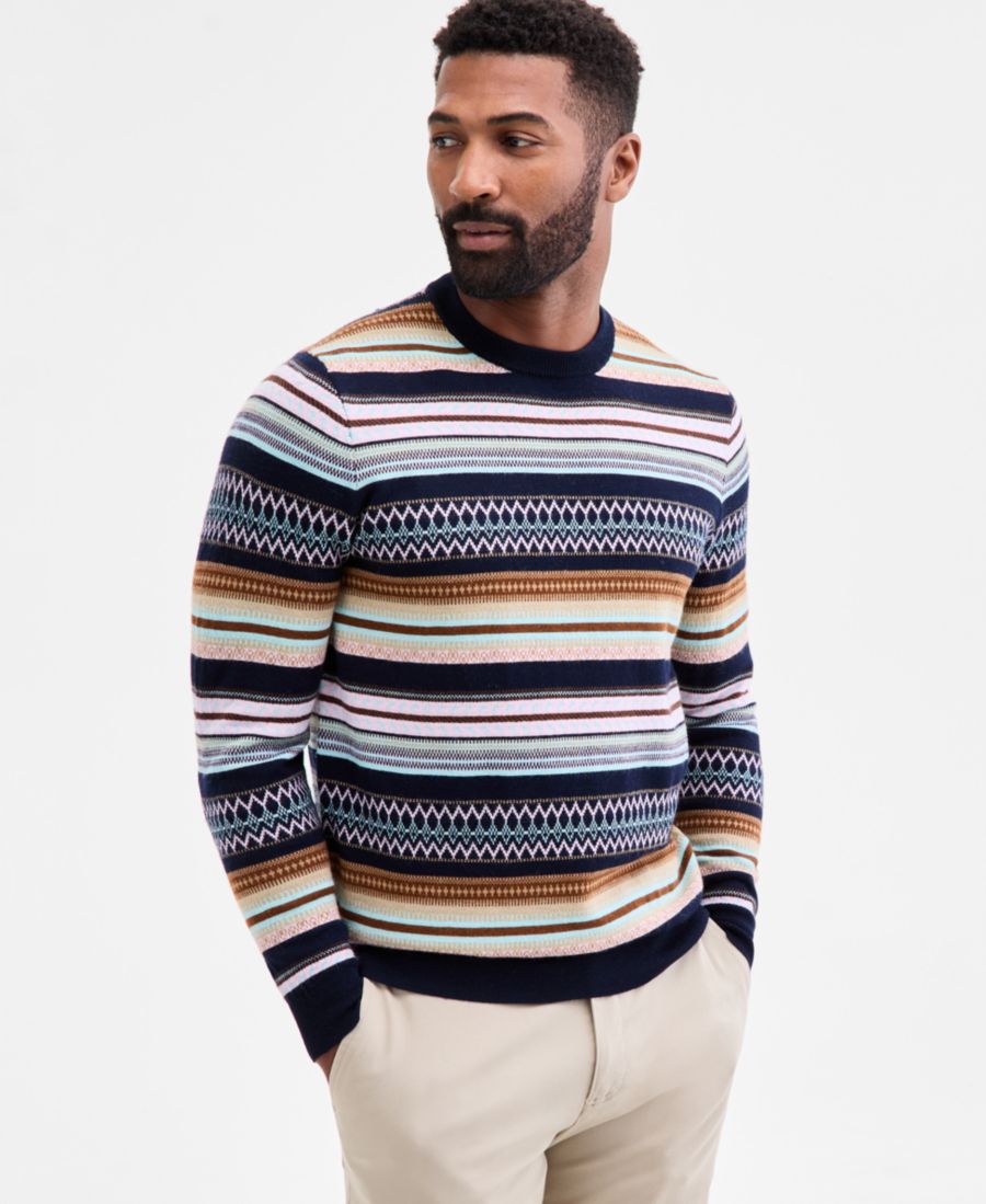 Мужской свитер из мериносовой шерсти с узором, эксклюзивно для Macy's Club Room, Navy Blue Fair Isle
Мужской свитер из мериносовой шерсти с узором, эксклюзивно для Macy's Club Room, Navy Blue Fair Isle