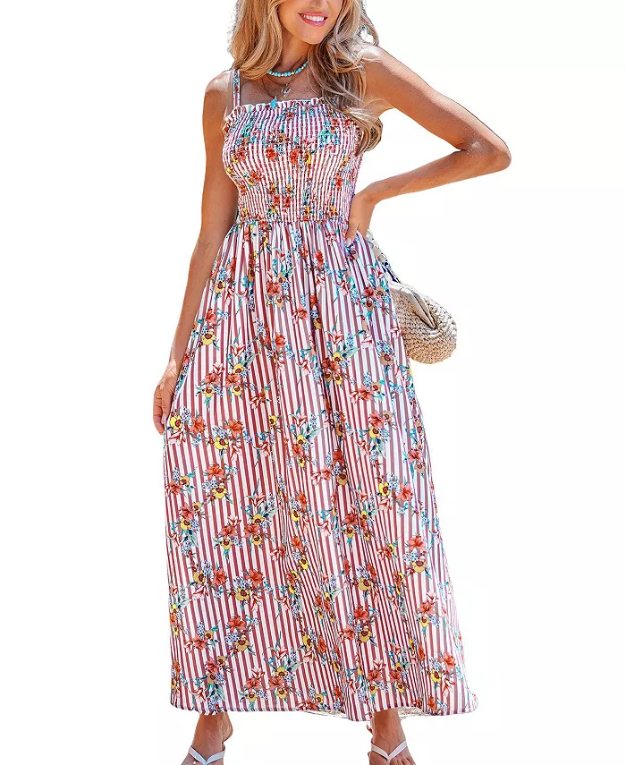 Женское пляжное платье макси в полоску с живыми цветами Cupshe, розовый
Женское пляжное платье макси в полоску с живыми цветами Cupshe, розовый