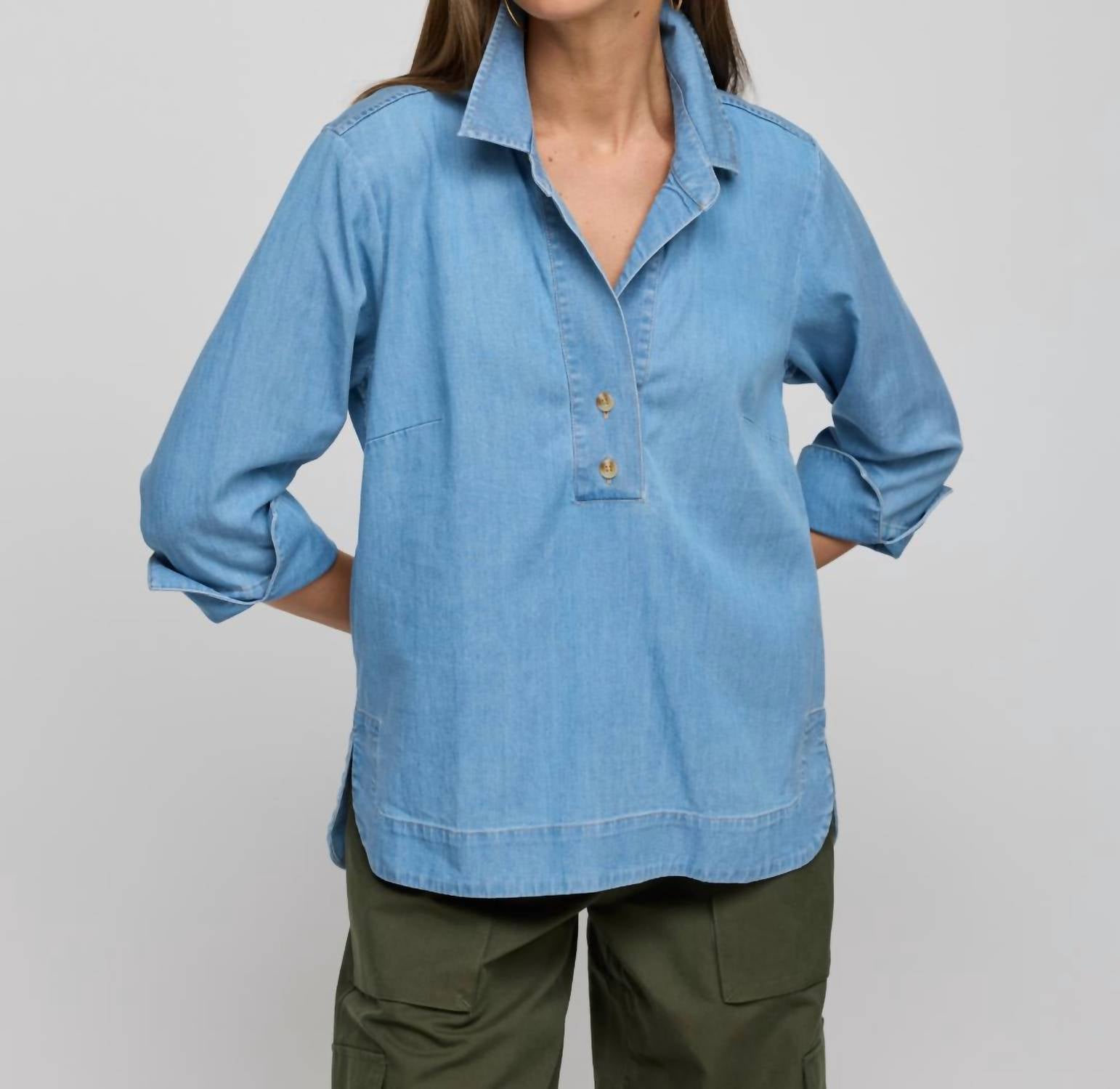 Джиновая рубашка Aileen с длинным рукавом в светлой стирке Hinson Wu, Light Wash
Джиновая рубашка Aileen с длинным рукавом в светлой стирке Hinson Wu, Light Wash