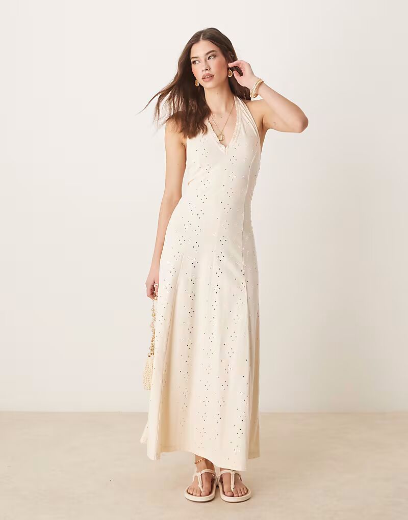 Платье миди с вышивкой на шее Asos Design, серо-бежевый
Платье миди с вышивкой на шее Asos Design, серо-бежевый