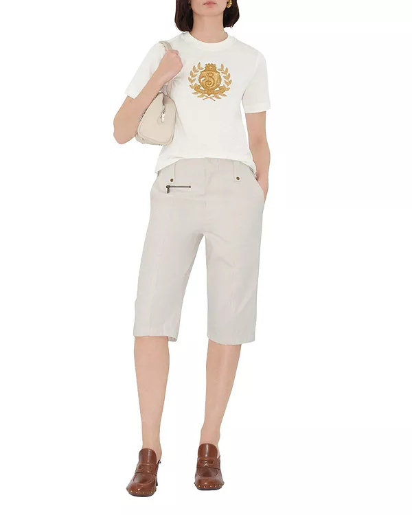 Хлопковая футболка с эмблемой B Burberry, белый
Хлопковая футболка с эмблемой B Burberry, белый