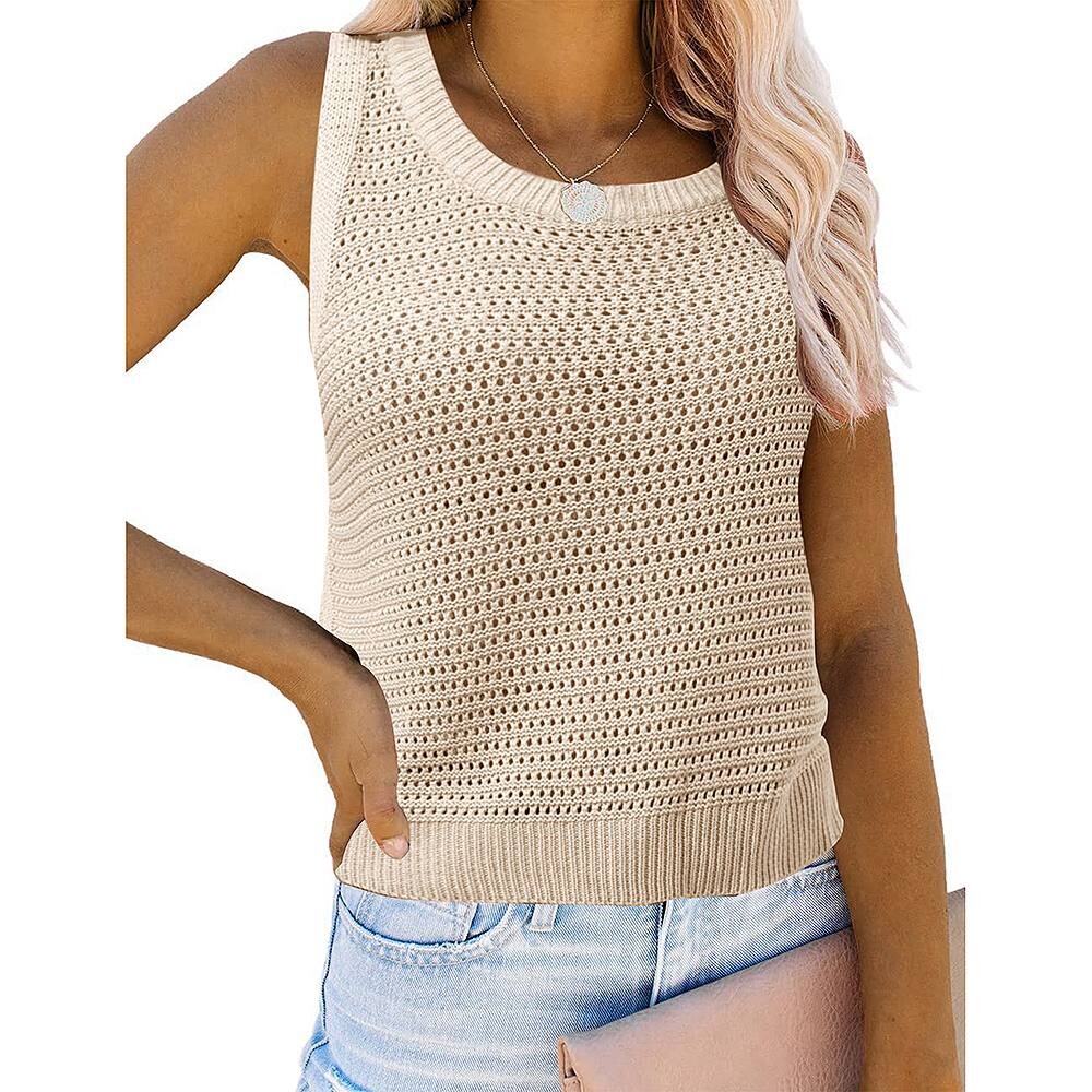 Женский вязаный свитер, жилет, летние майки, круглый вырез, вязаный крючком, укороченный топ без рукавов MISSKY, цвет Apricot
Женский вязаный свитер, жилет, летние майки, круглый вырез, вязаный крючком, укороченный топ без рукавов MISSKY, цвет Apricot