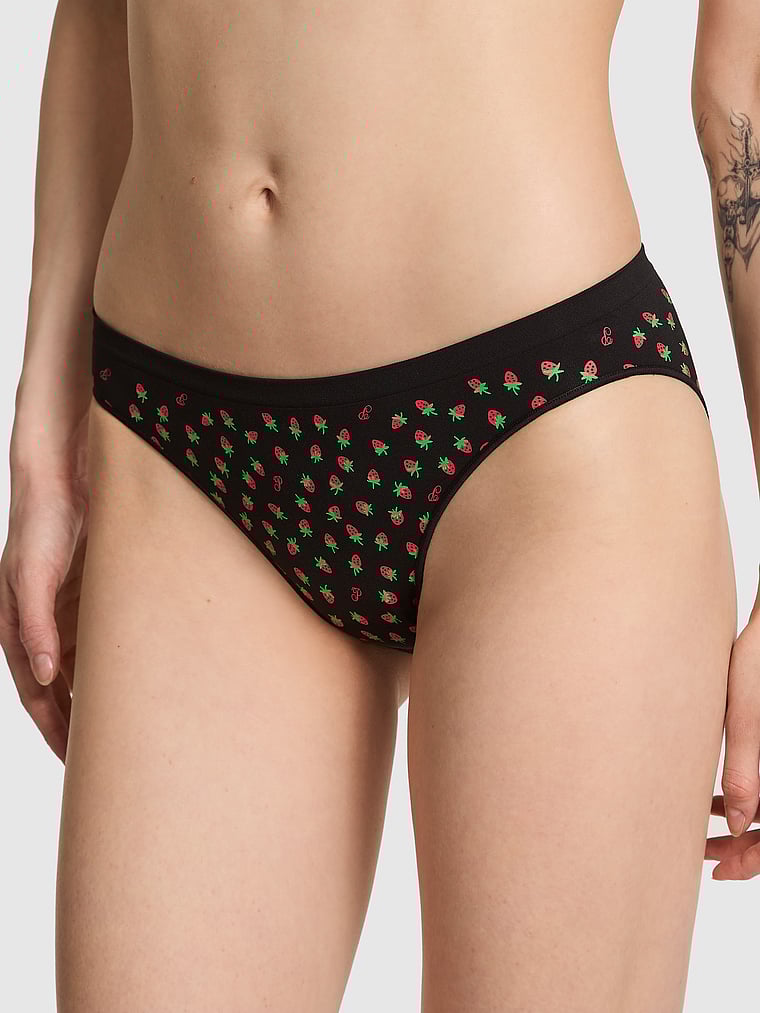 Бесшовные трусики-бикини Pink, smooth black strawberry print
Бесшовные трусики-бикини Pink, smooth black strawberry print