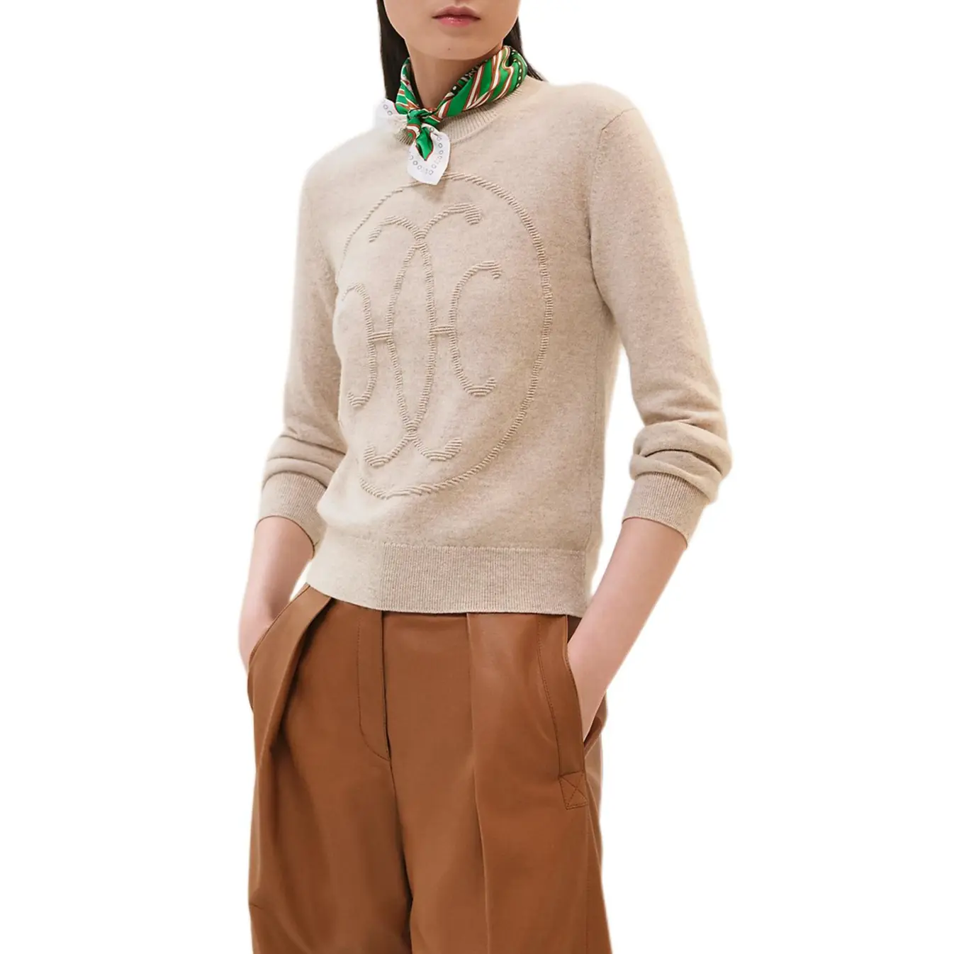 HERMES Кашемировый свитер бежевый Women's Beige
HERMES Кашемировый свитер бежевый Women's Beige