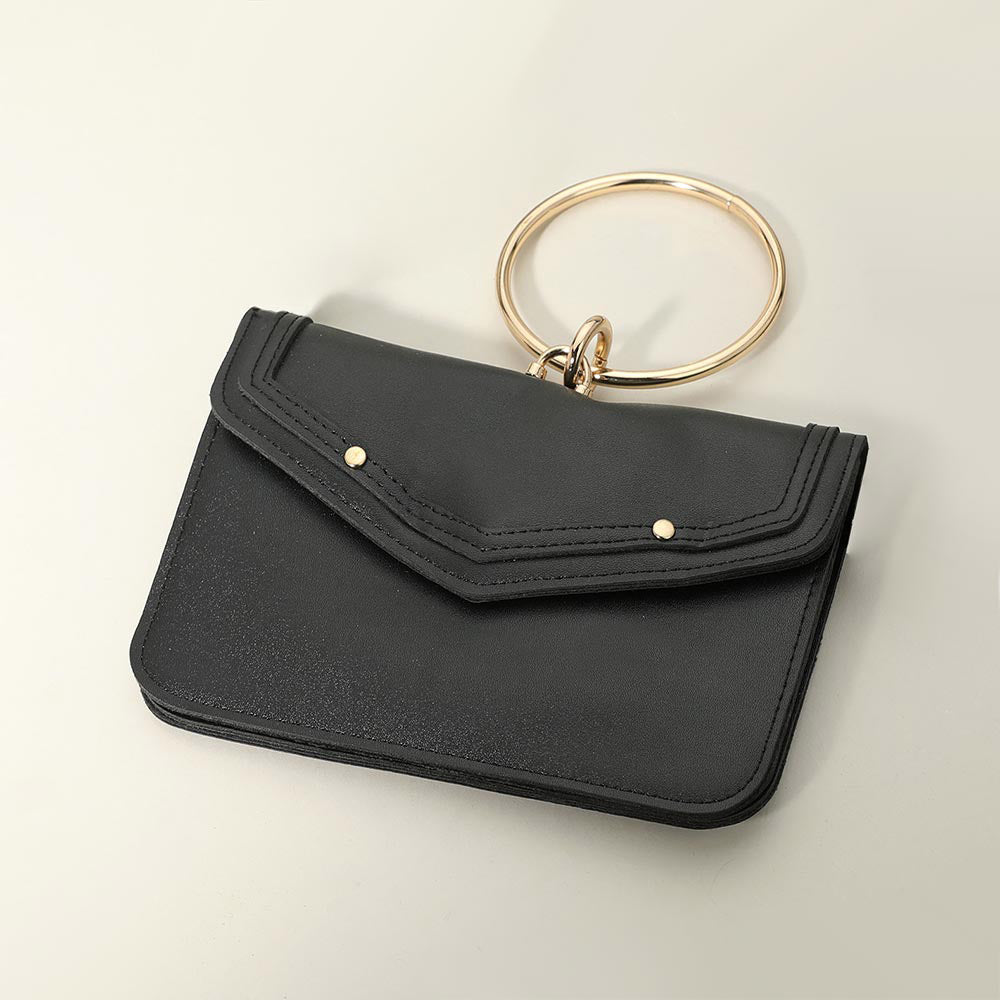 Металлическая кольцевая ручка Искусственная кожа Мини-конверт Клатч Сумка через плечо FASHNZFAB, черный
Металлическая кольцевая ручка Искусственная кожа Мини-конверт Клатч Сумка через плечо FASHNZFAB, черный